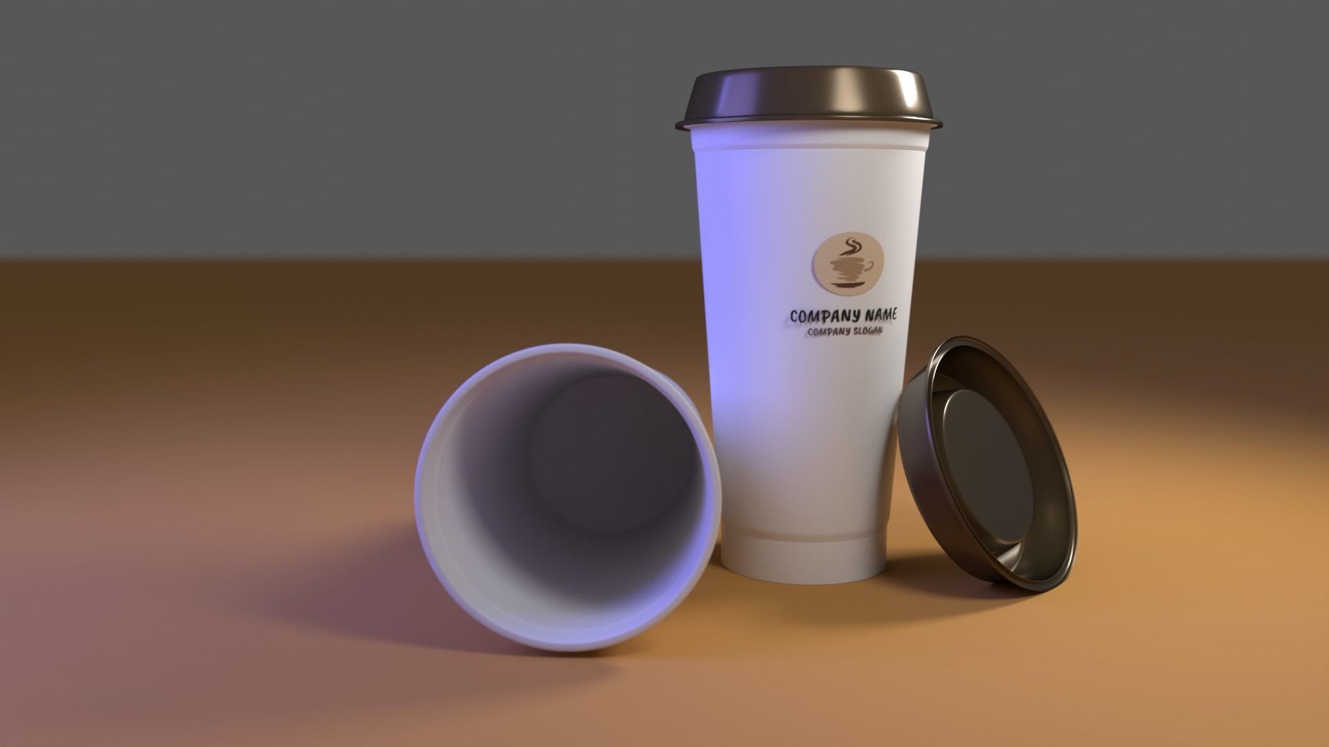 Paper Coffee Cups 3D model Low-poly 3D model_1