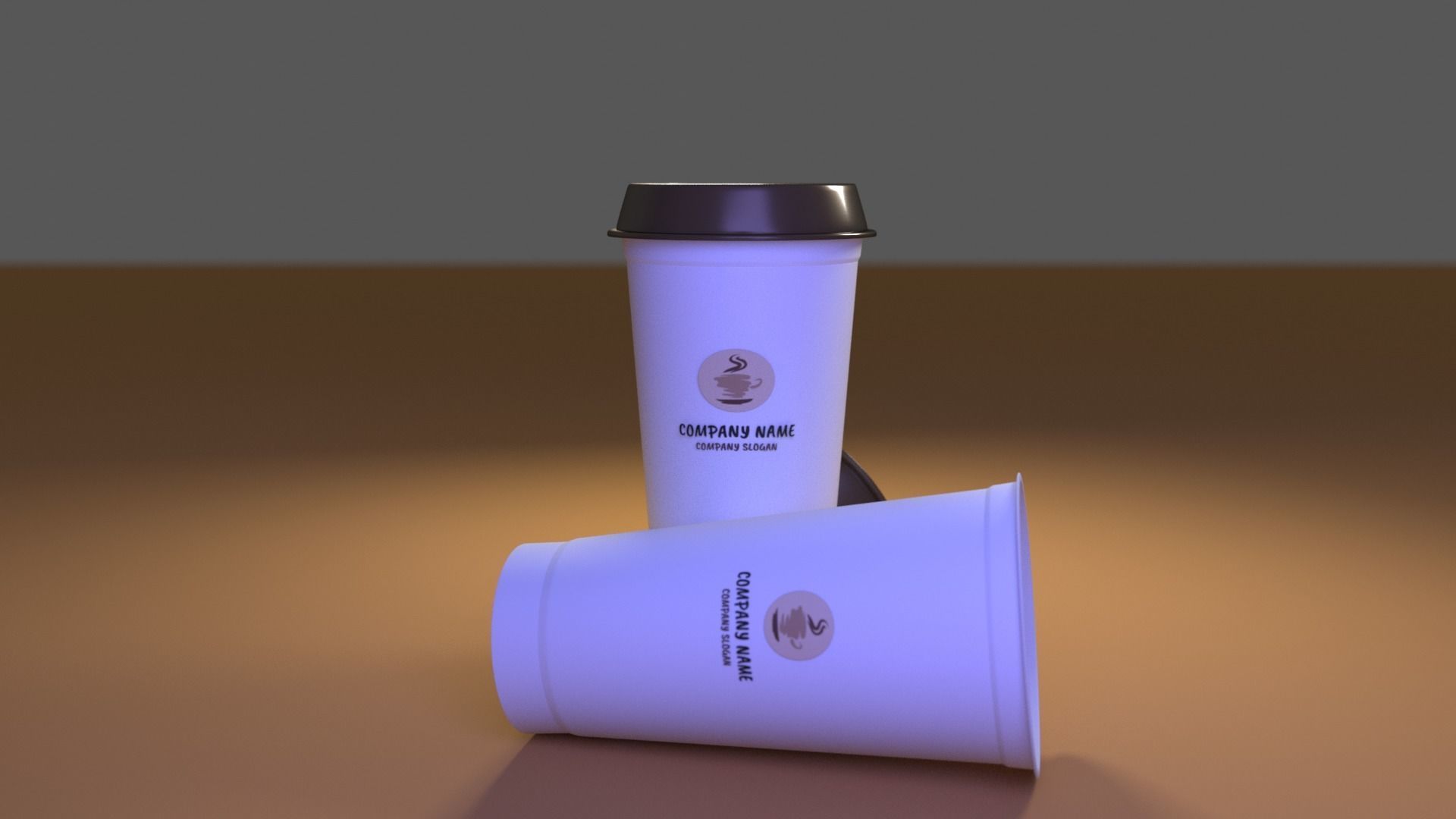 Paper Coffee Cups 3D model Low-poly 3D model_2