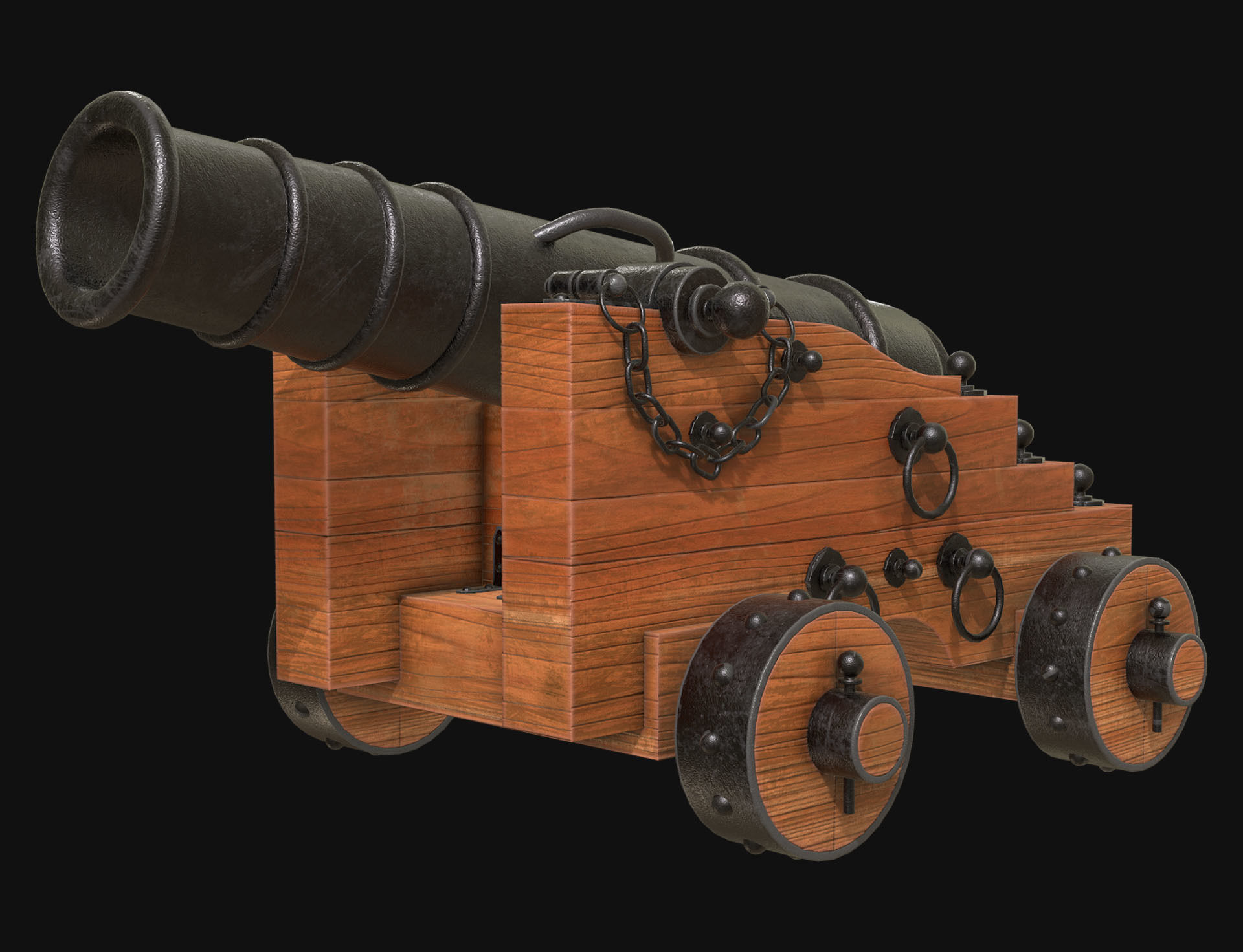 Cannon 3 Low-poly 3D model_2