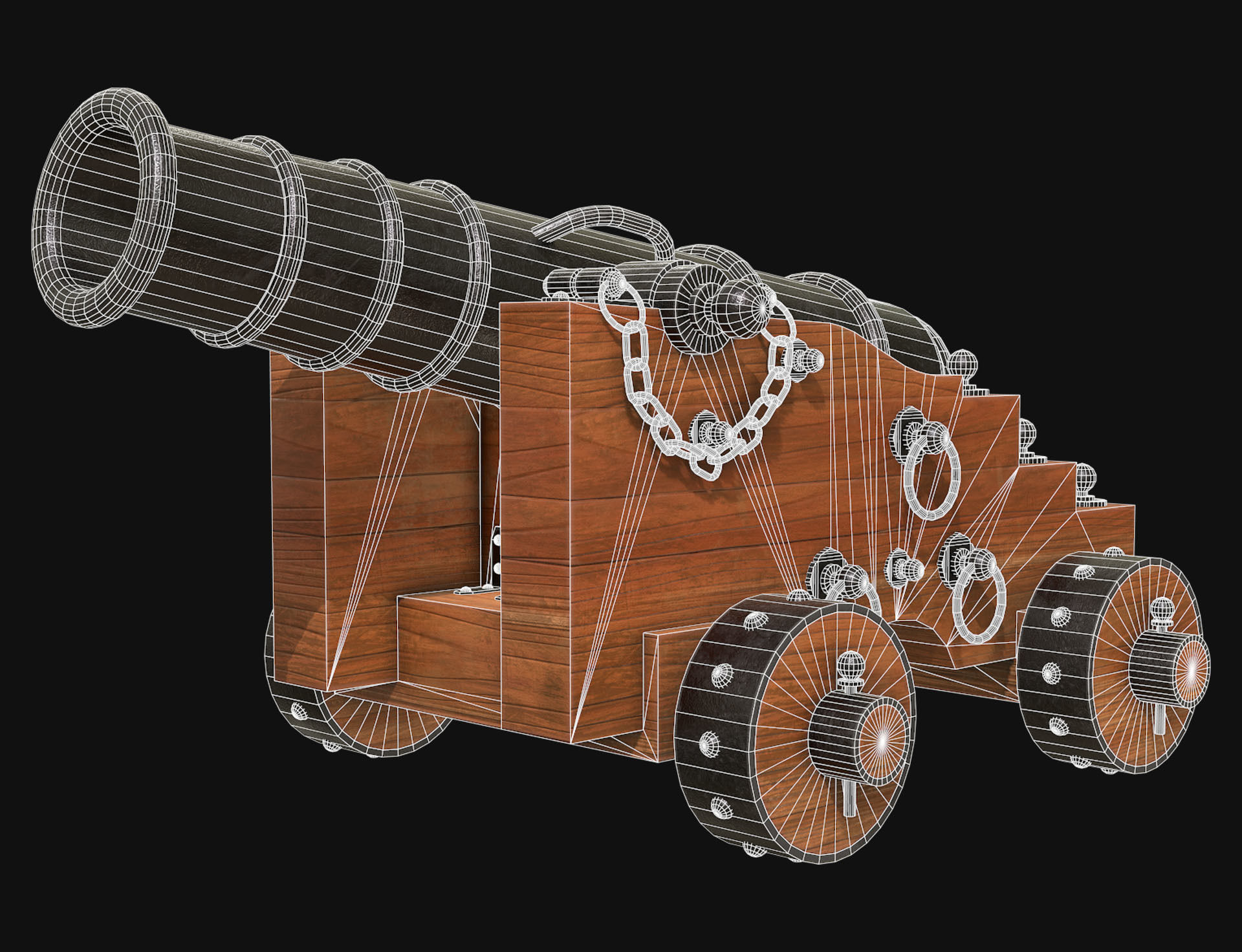 Cannon 3 Low-poly 3D model_6