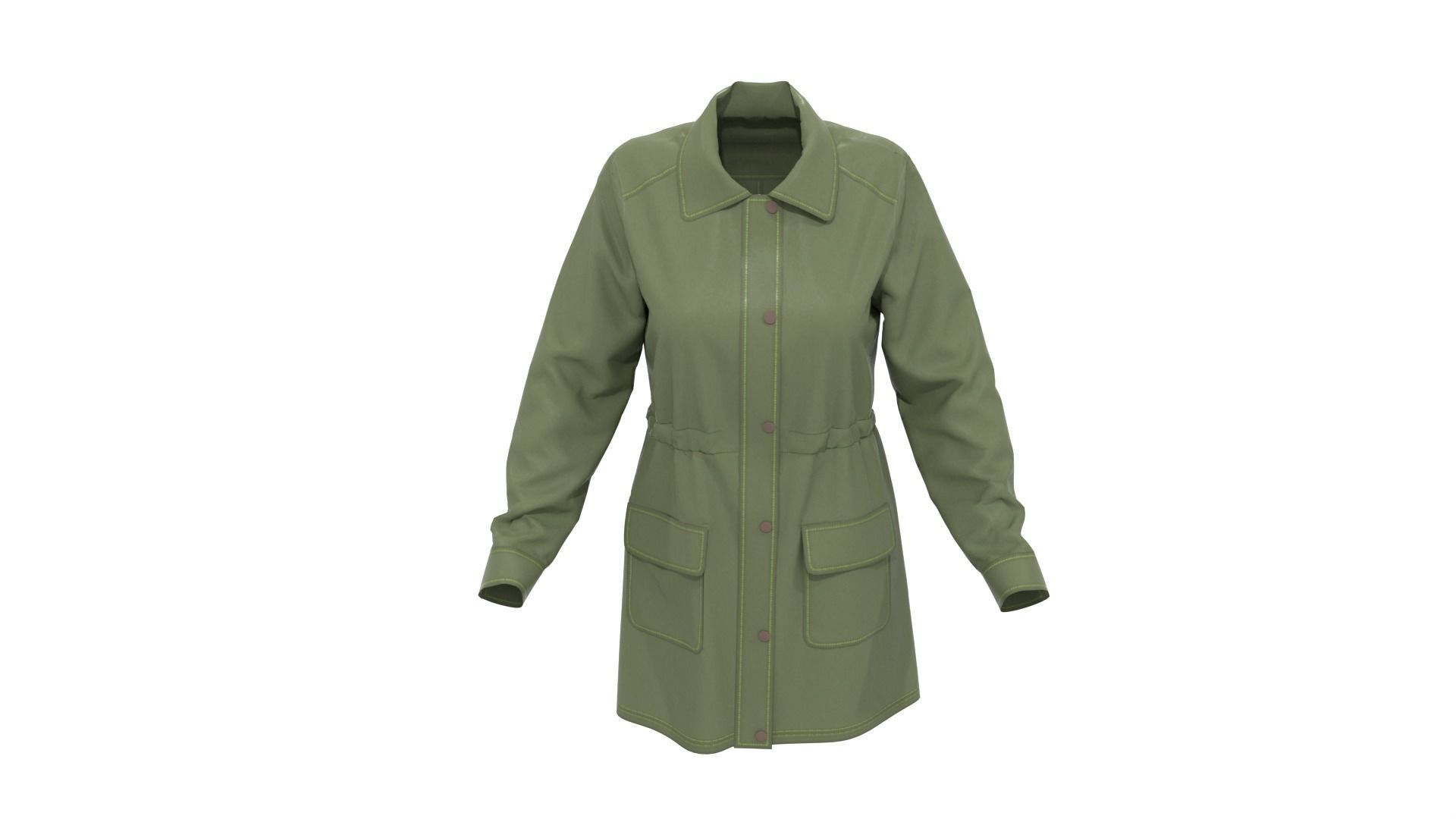 Trench Coat 3D model_9