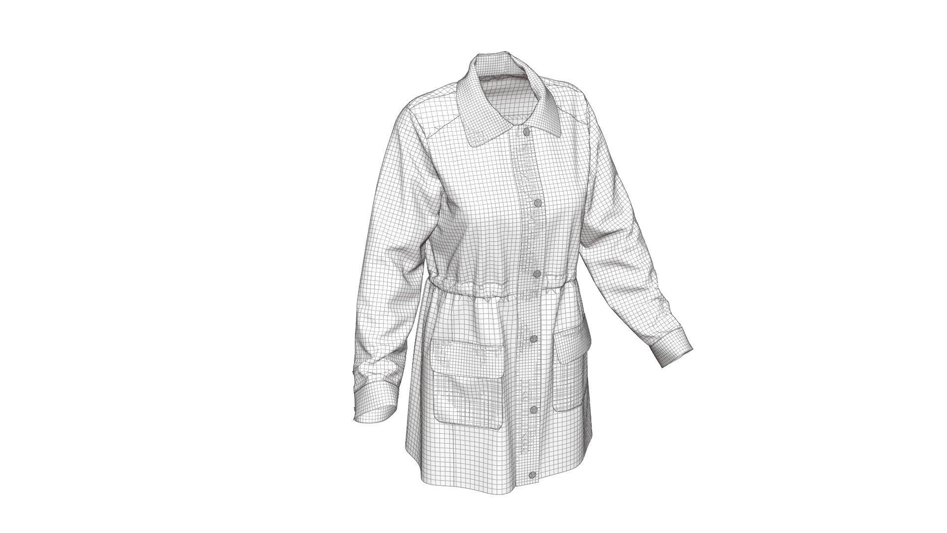 Trench Coat 3D model_21