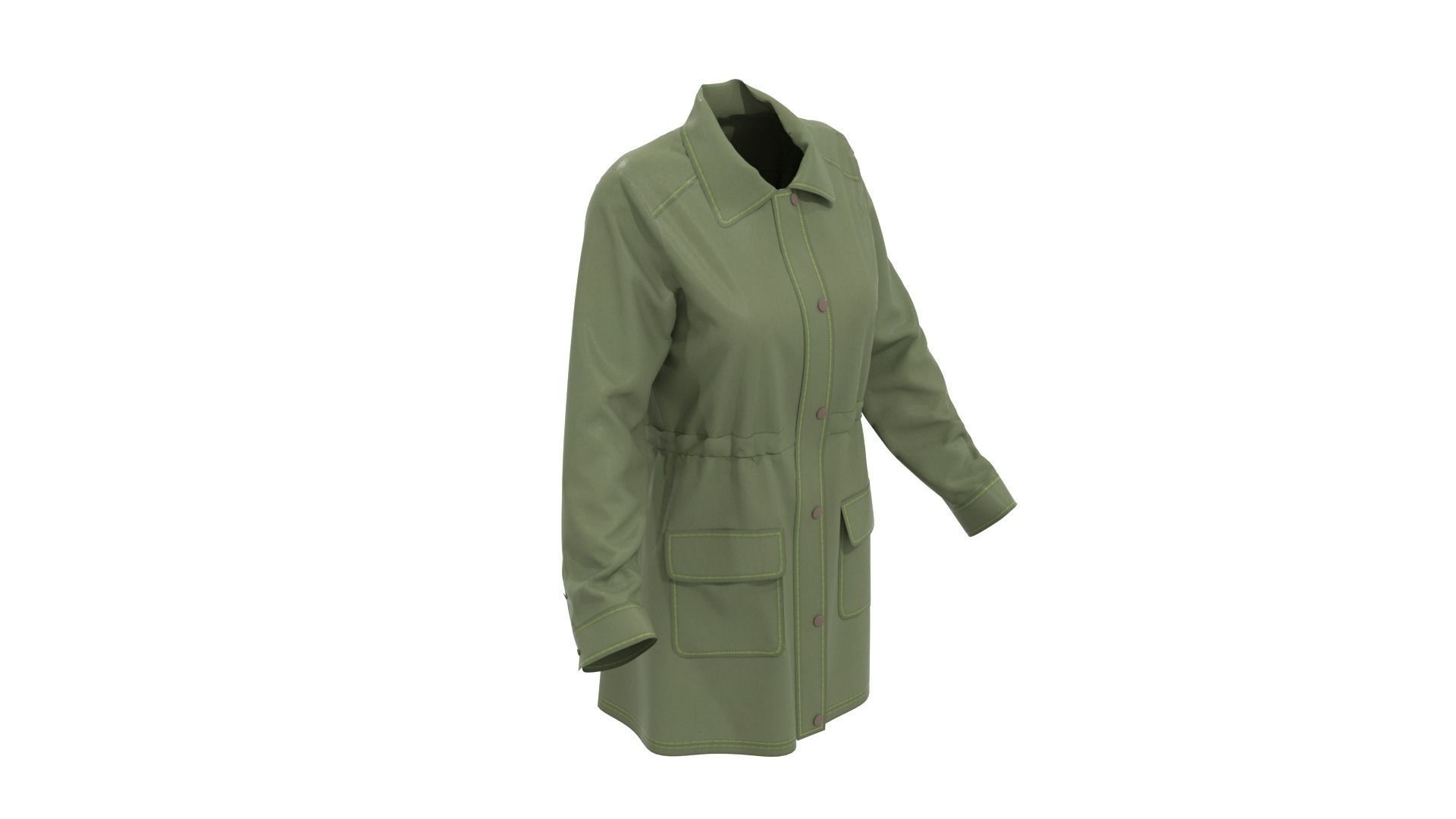 Trench Coat 3D model_7