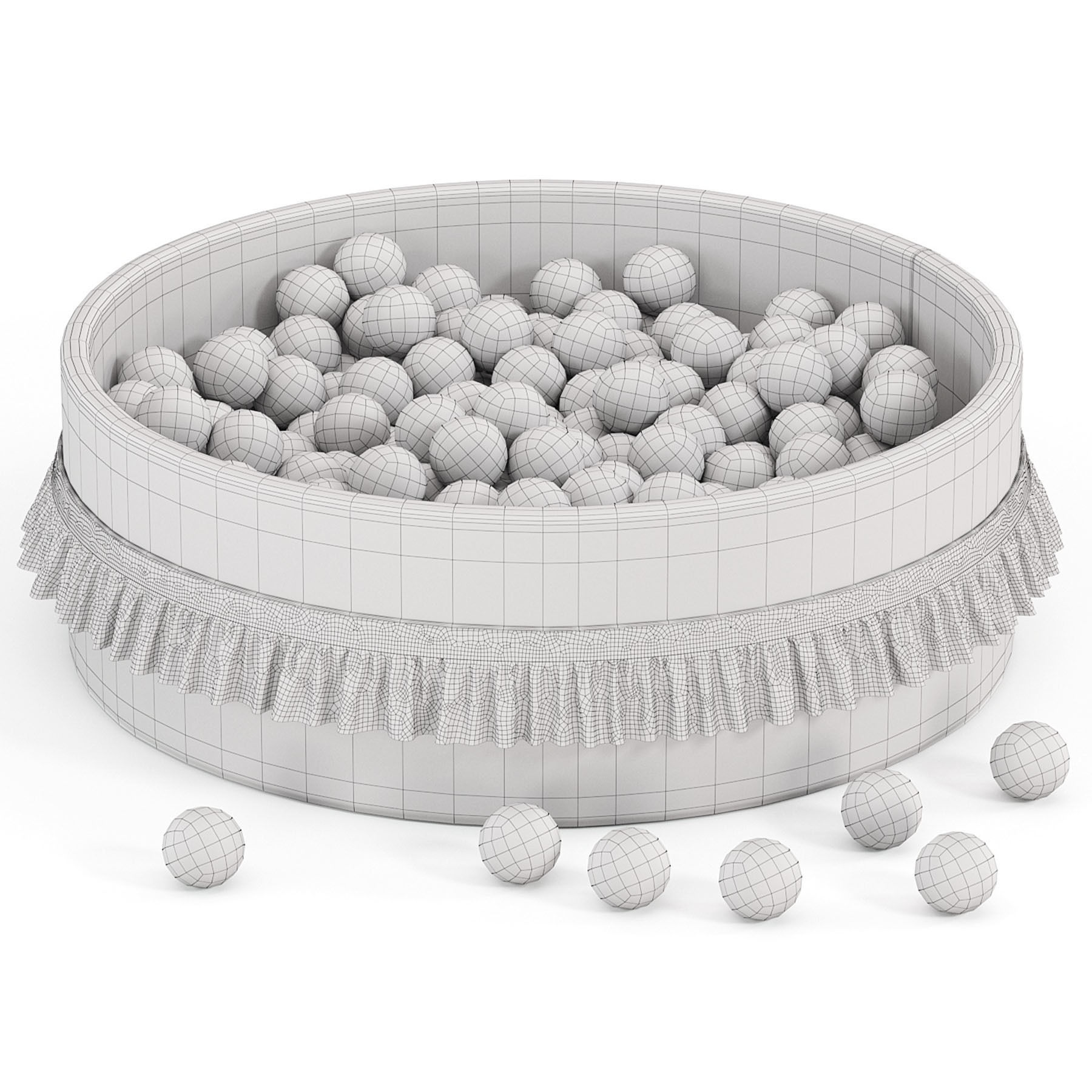 Dry pool big with ruffles 300 balls 3D model_6