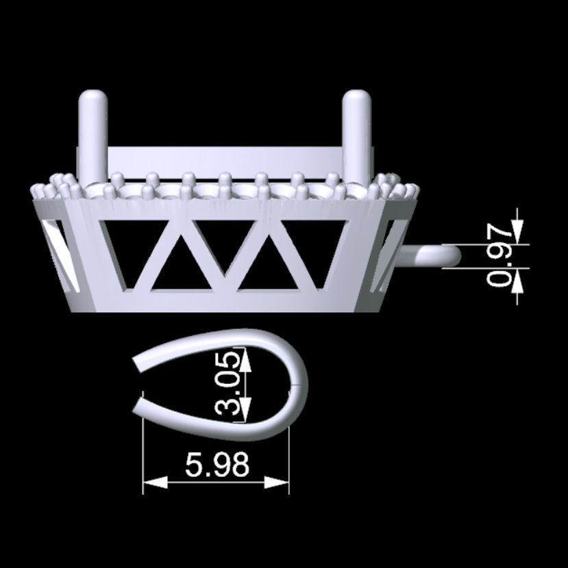 Cushion Pendant 3D print model_5