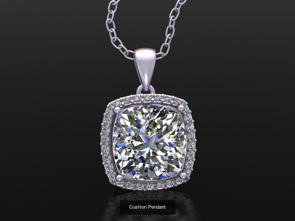 Cushion Earing and Pendant 3D Model Collection_2