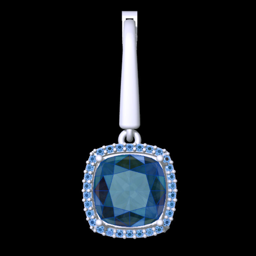 Cushion Earing and Pendant 3D Model Collection_5