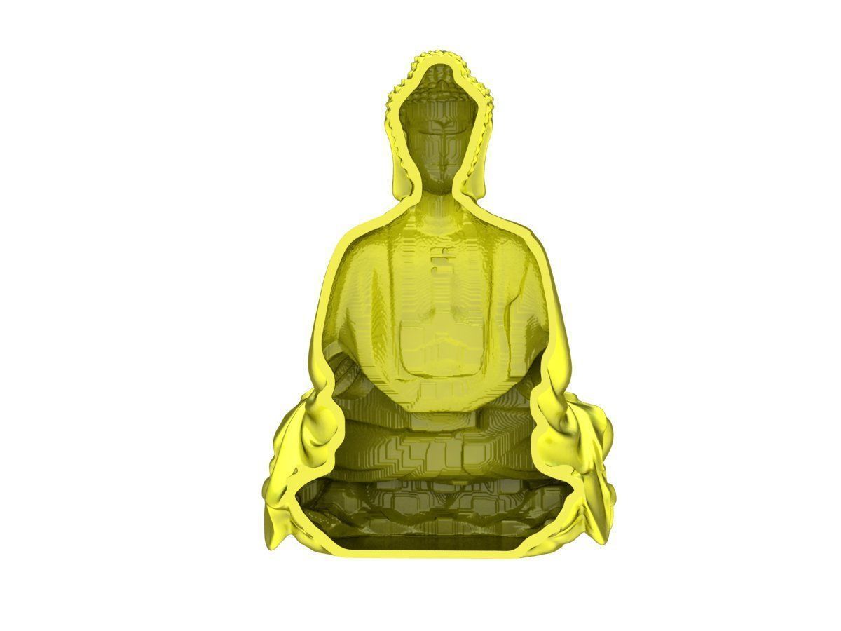 6012 buddha hollow for pendant 3D print model_4