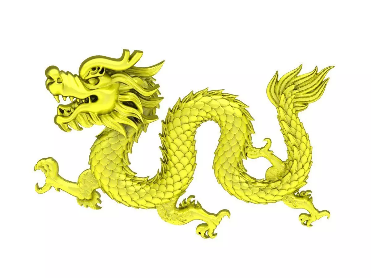 Chinese Dragon Jewelry 3D Model for Pendant 6018 3D print model