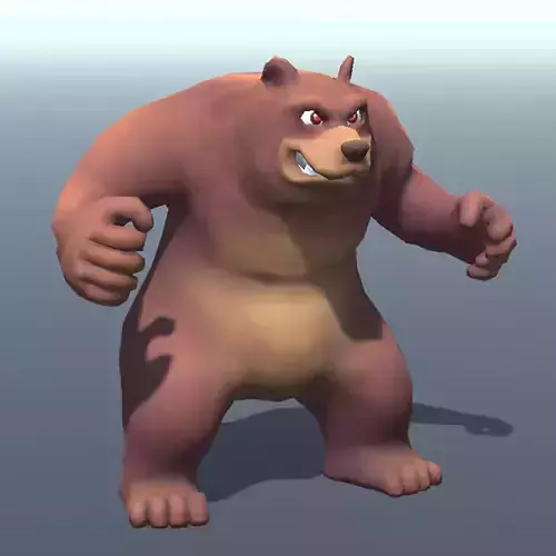 Lowpoly Stylized Bear Rigged and Animated for VR AR Games Low-poly 3D model