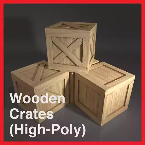 Wooden Crates High-Poly