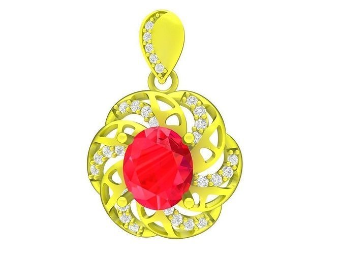 6020 oval ruby diamond pendants for women  3D print model
