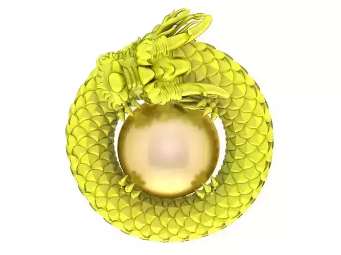6021 chinese dragon hold pearl men pendan
