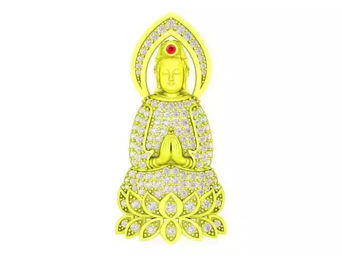 6022 luxury chinese buddha diamond pendant 3D print model