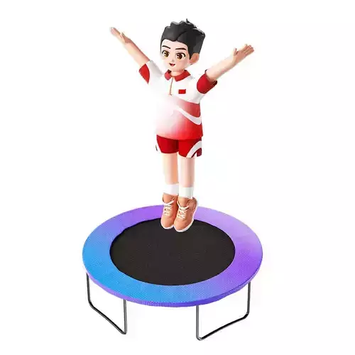 Artistic gymnastics and competitive gymnastics events  3D model