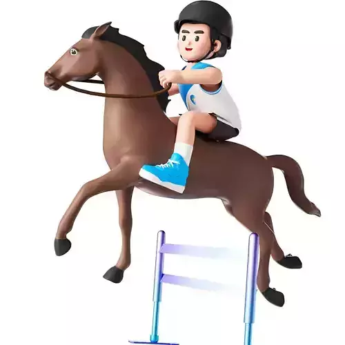 Outdoor event competition for sports figures at the sports meet 3D model