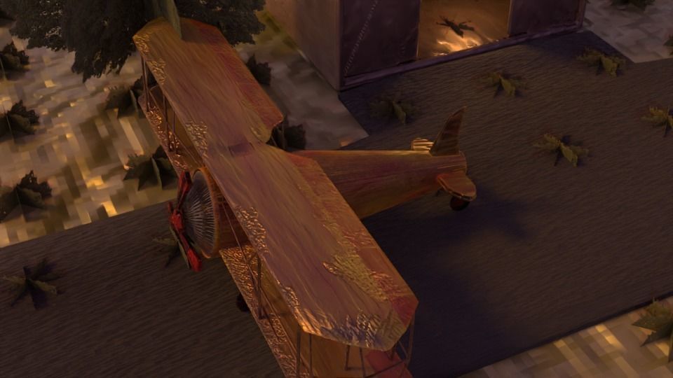 Low poly biplane model Low-poly 3D model_6