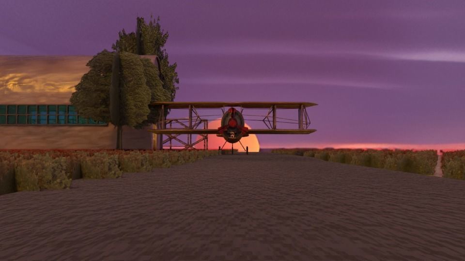 Low poly biplane model Low-poly 3D model_4