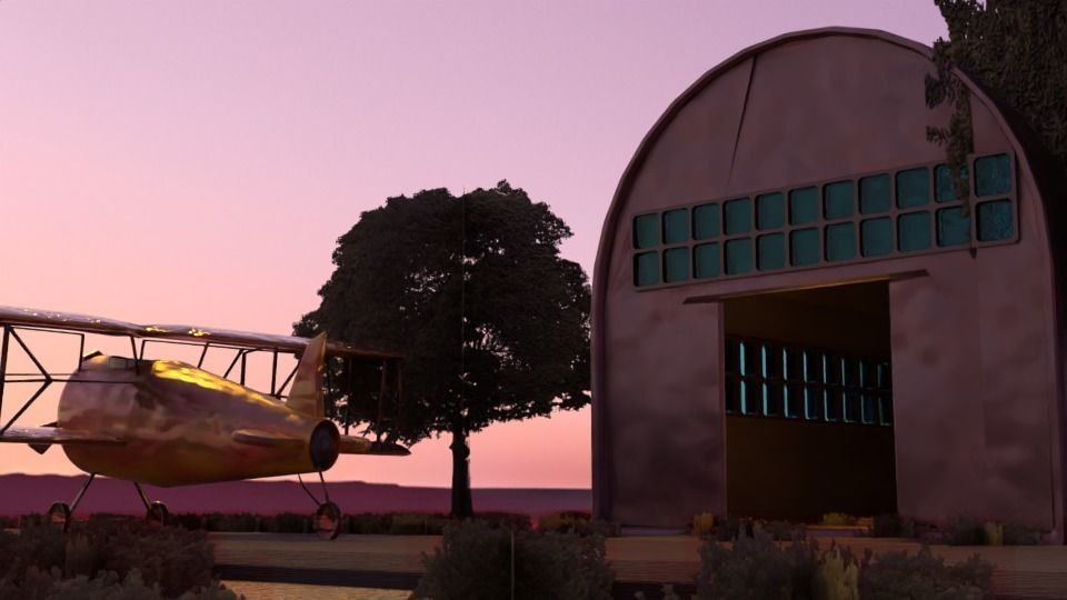 Low poly biplane model Low-poly 3D model_10