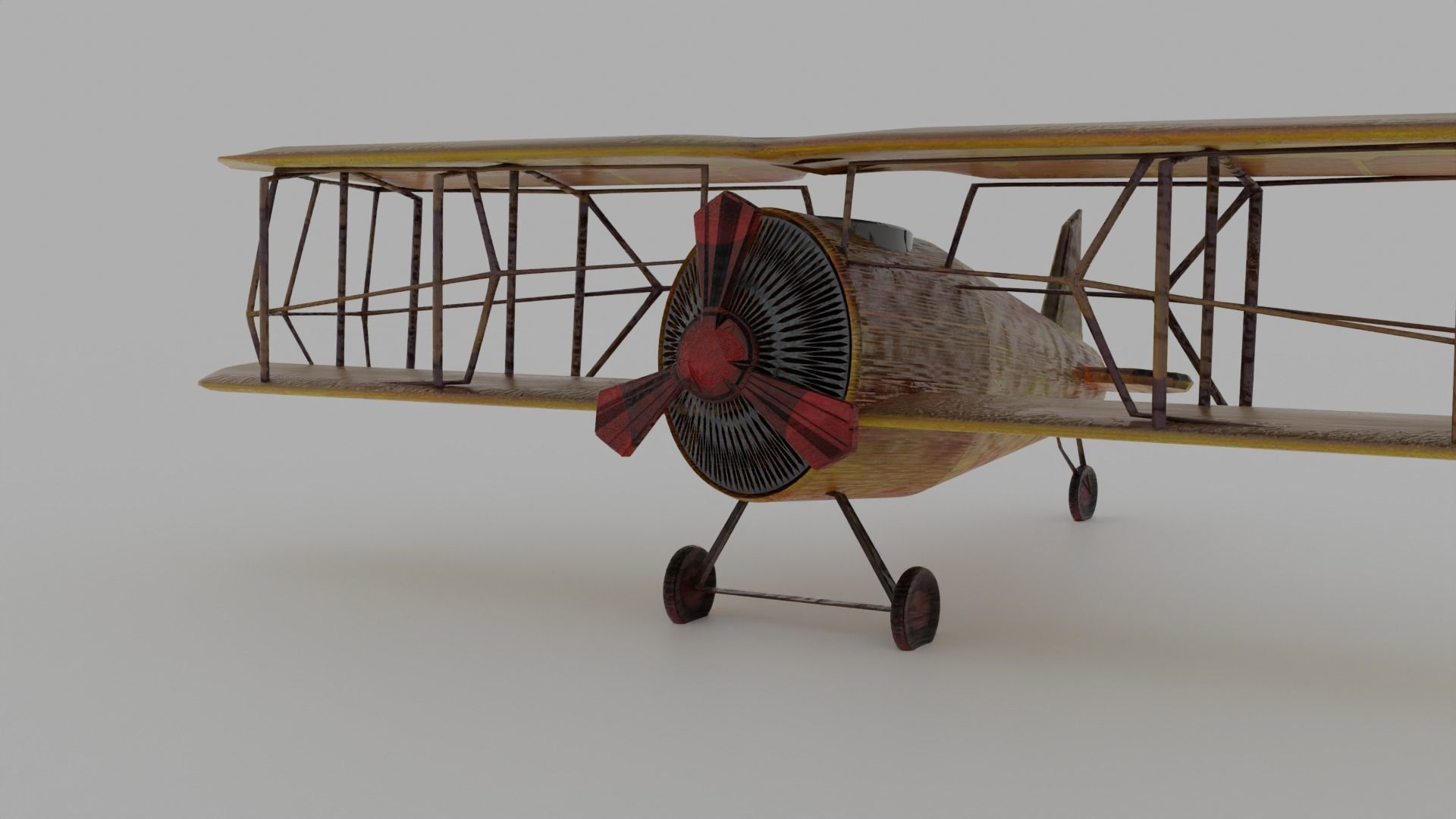 Low poly biplane model Low-poly 3D model_40