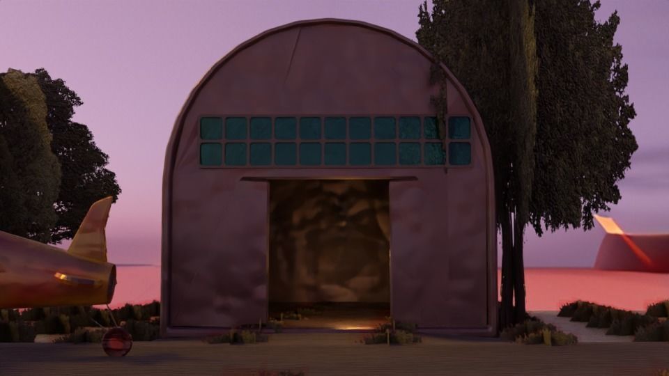 Low poly biplane model Low-poly 3D model_8