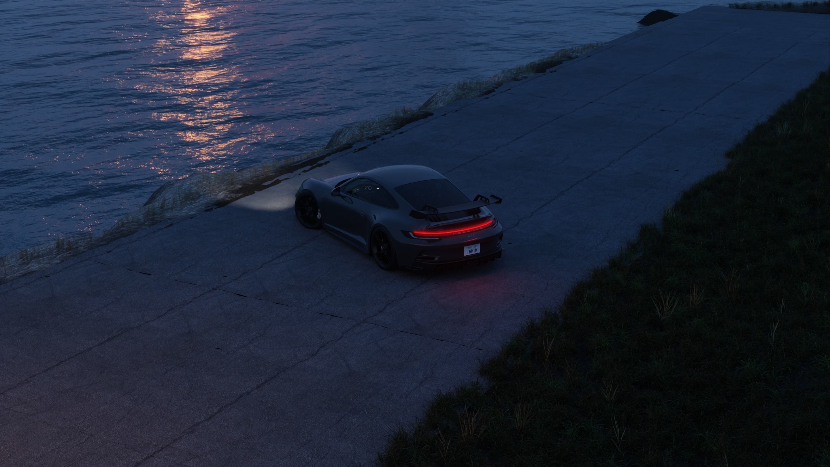 Automotive Chill Night Scene 3D Blender File Textured 3D model_5