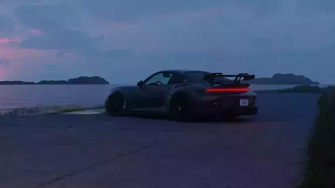 Automotive Chill Night Scene 3D Blender File Textured 3D model