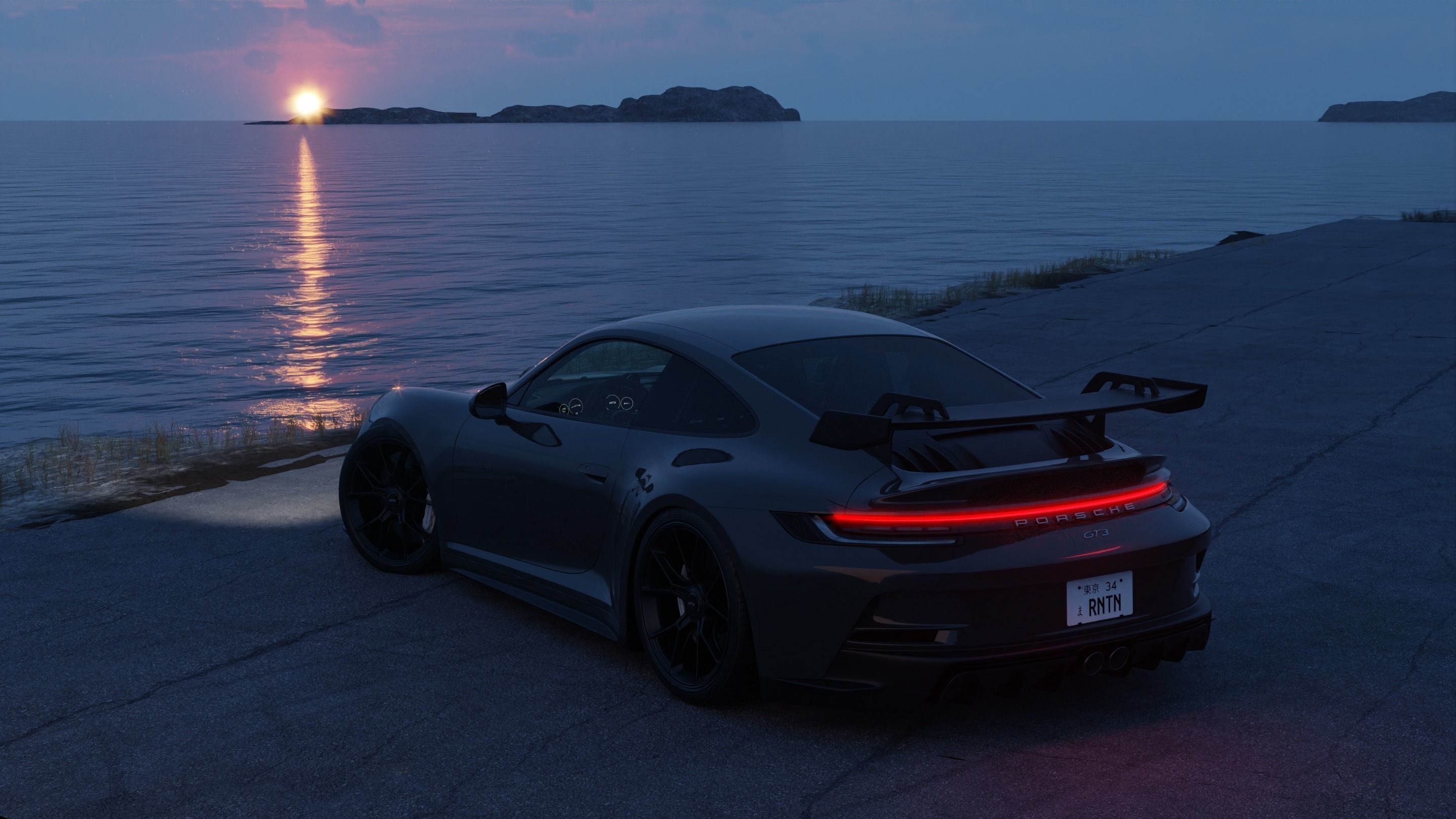 Automotive Chill Night Scene 3D Blender File Textured 3D model_6