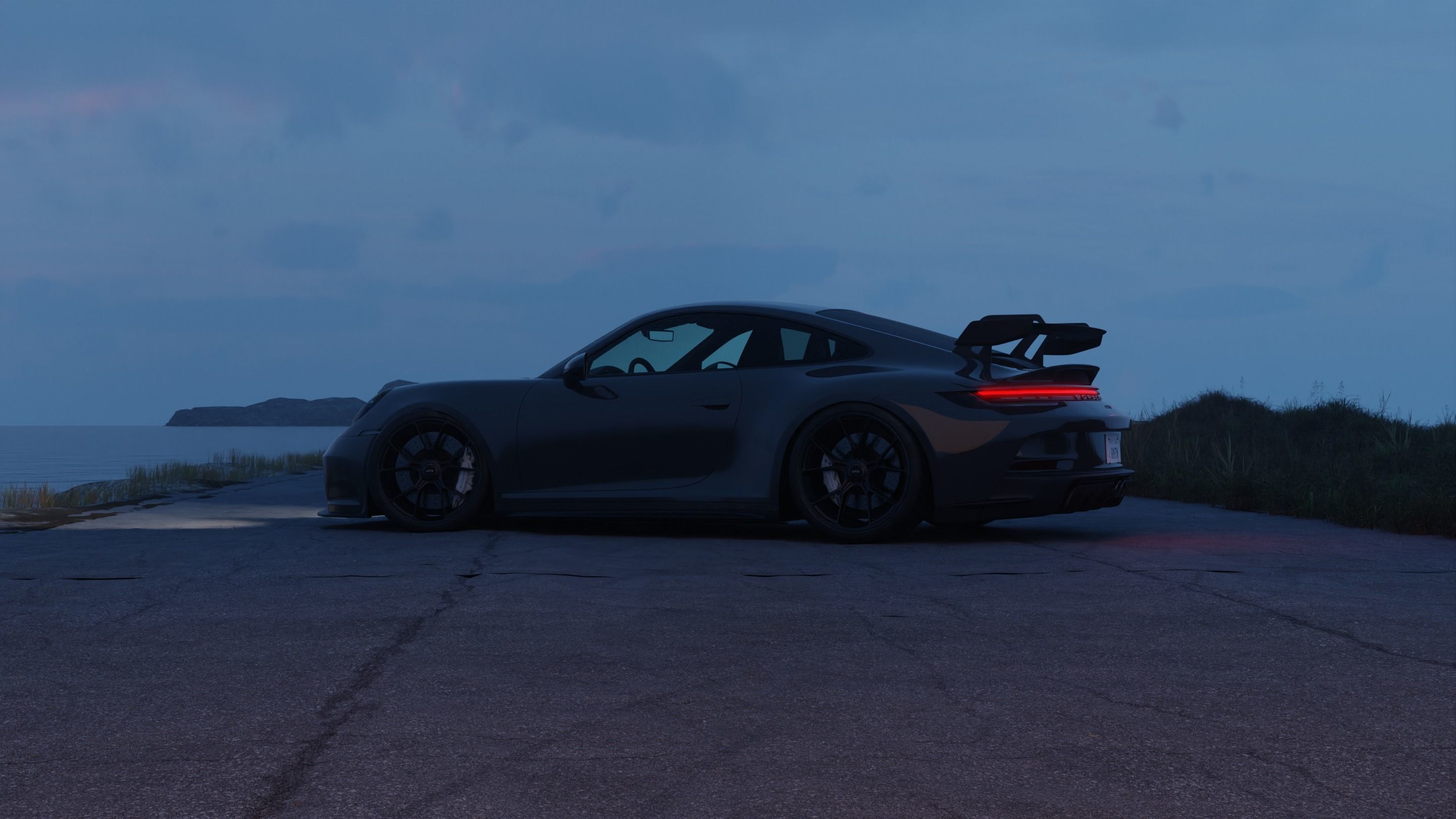 Automotive Chill Night Scene 3D Blender File Textured 3D model_2