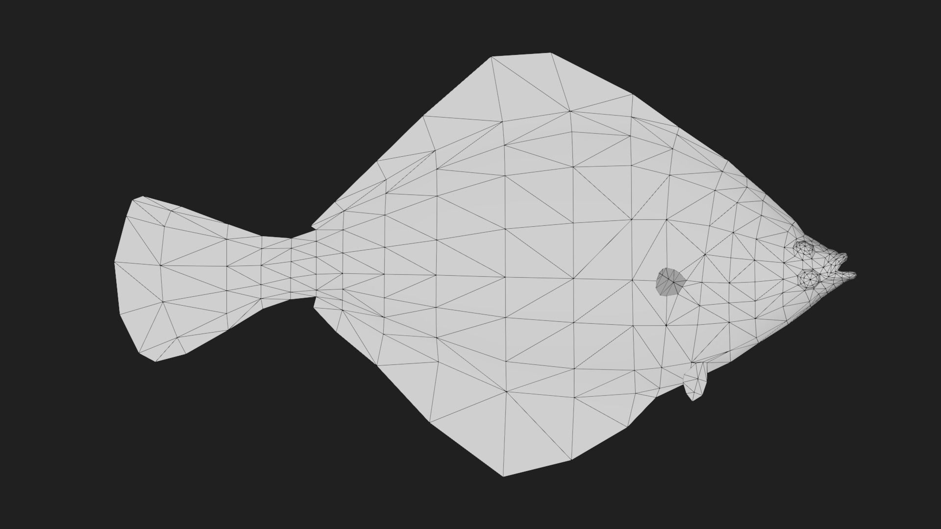 Flatfish Low-poly 3D model_1
