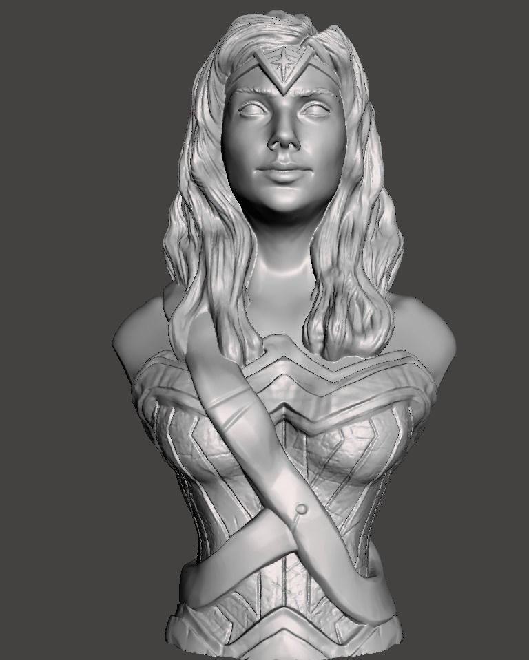 wonder women bust 3d model for 3d printing 3D print model_1