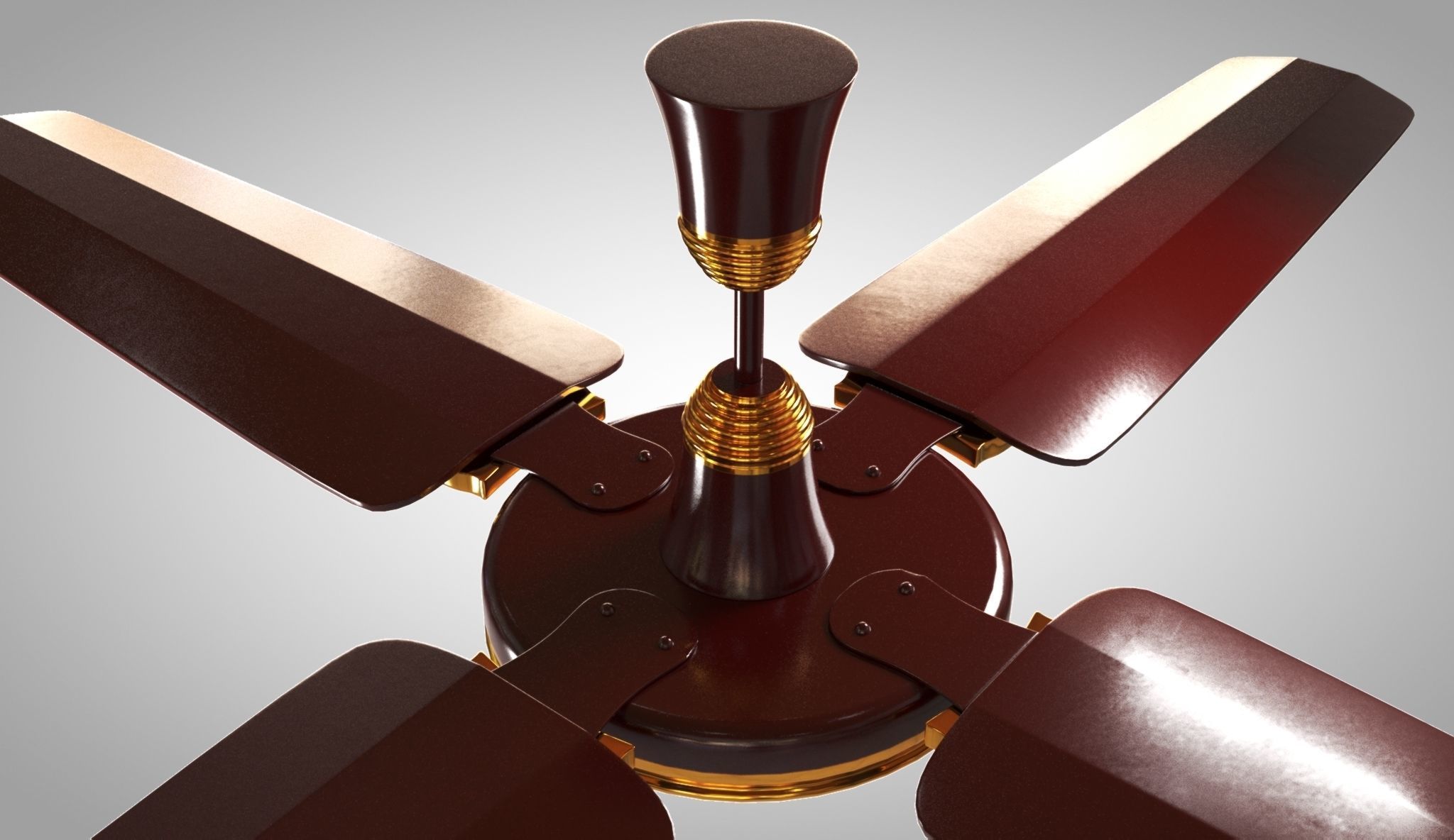 Ceiling Fan 02 Low-poly 3D model_4