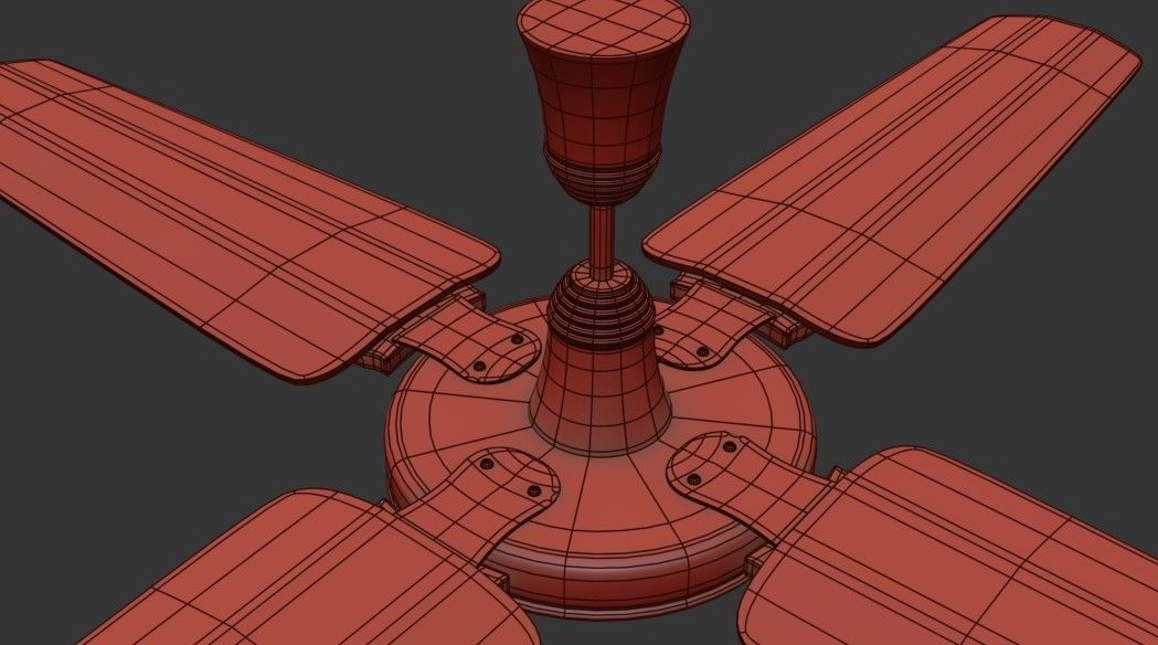 Ceiling Fan 02 Low-poly 3D model_5