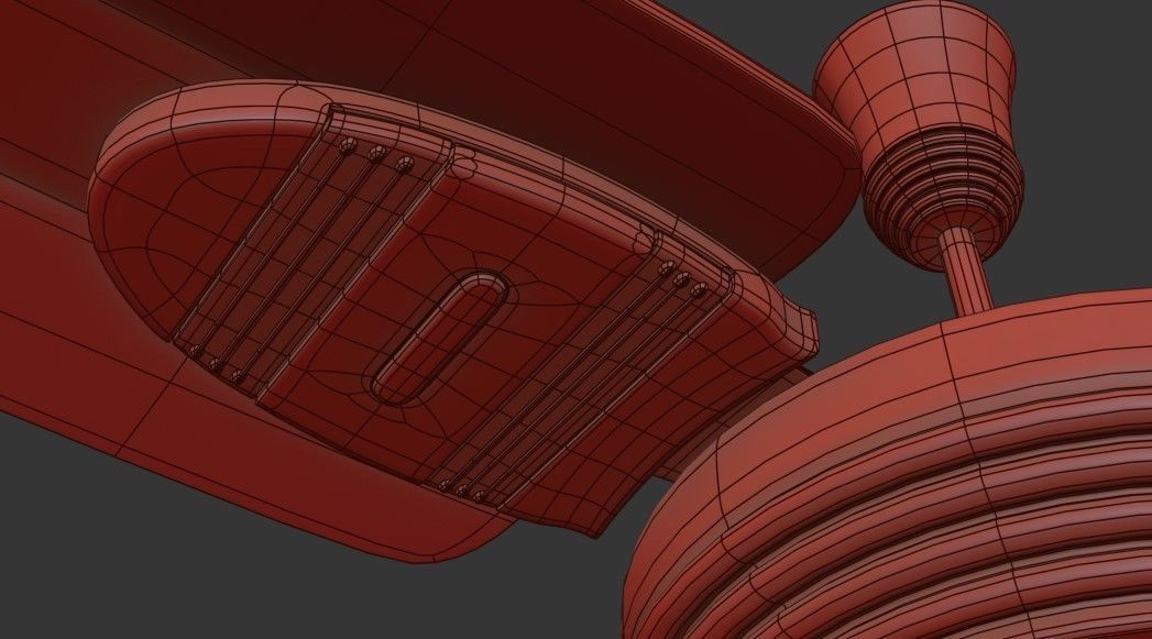 Ceiling Fan 02 Low-poly 3D model_3