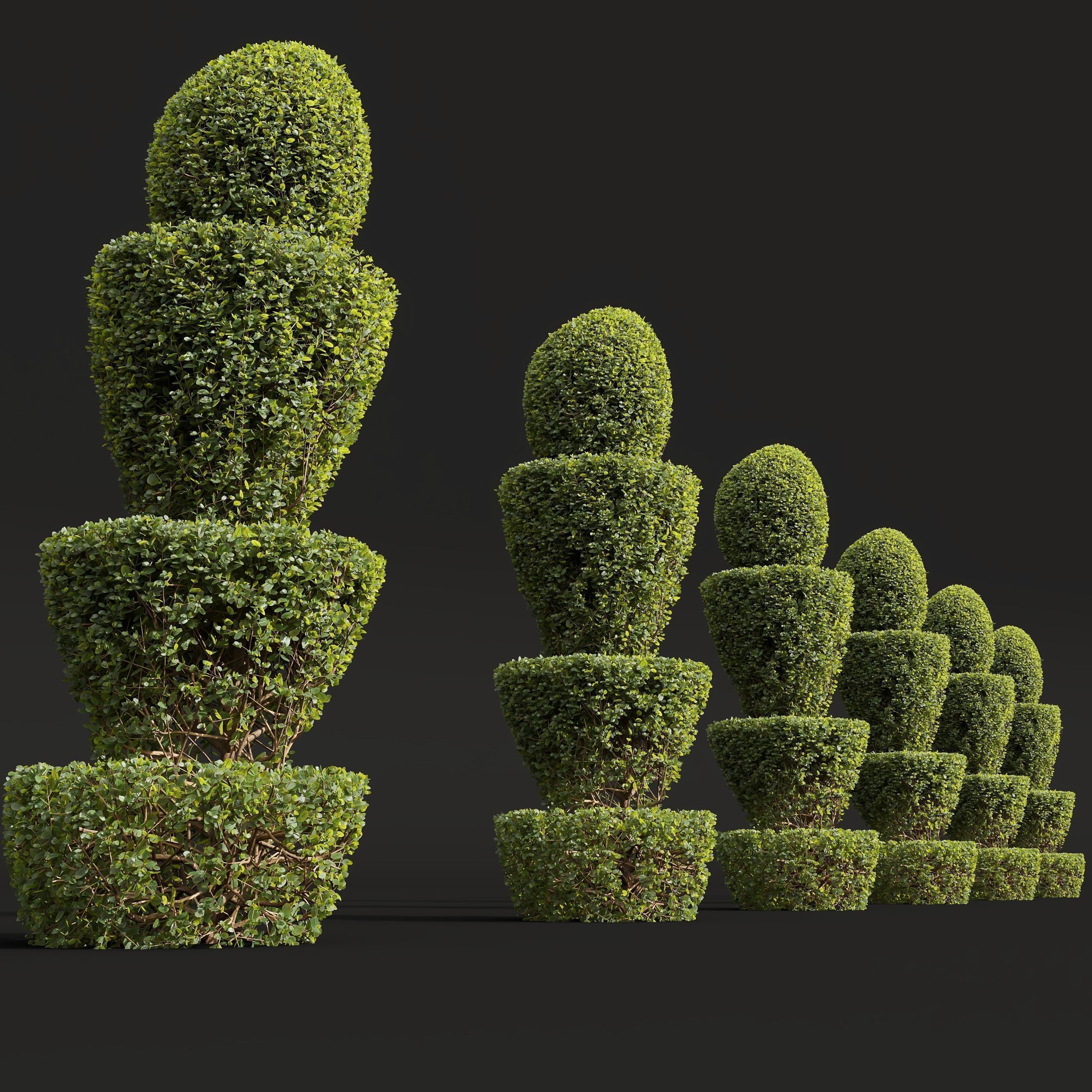 6 Different SETS of Bush SET VOL36 3D Model Collection_13