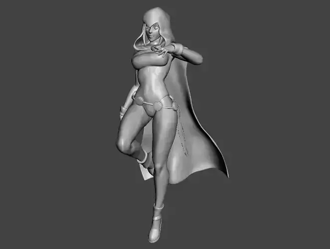 raven girl 3d model 