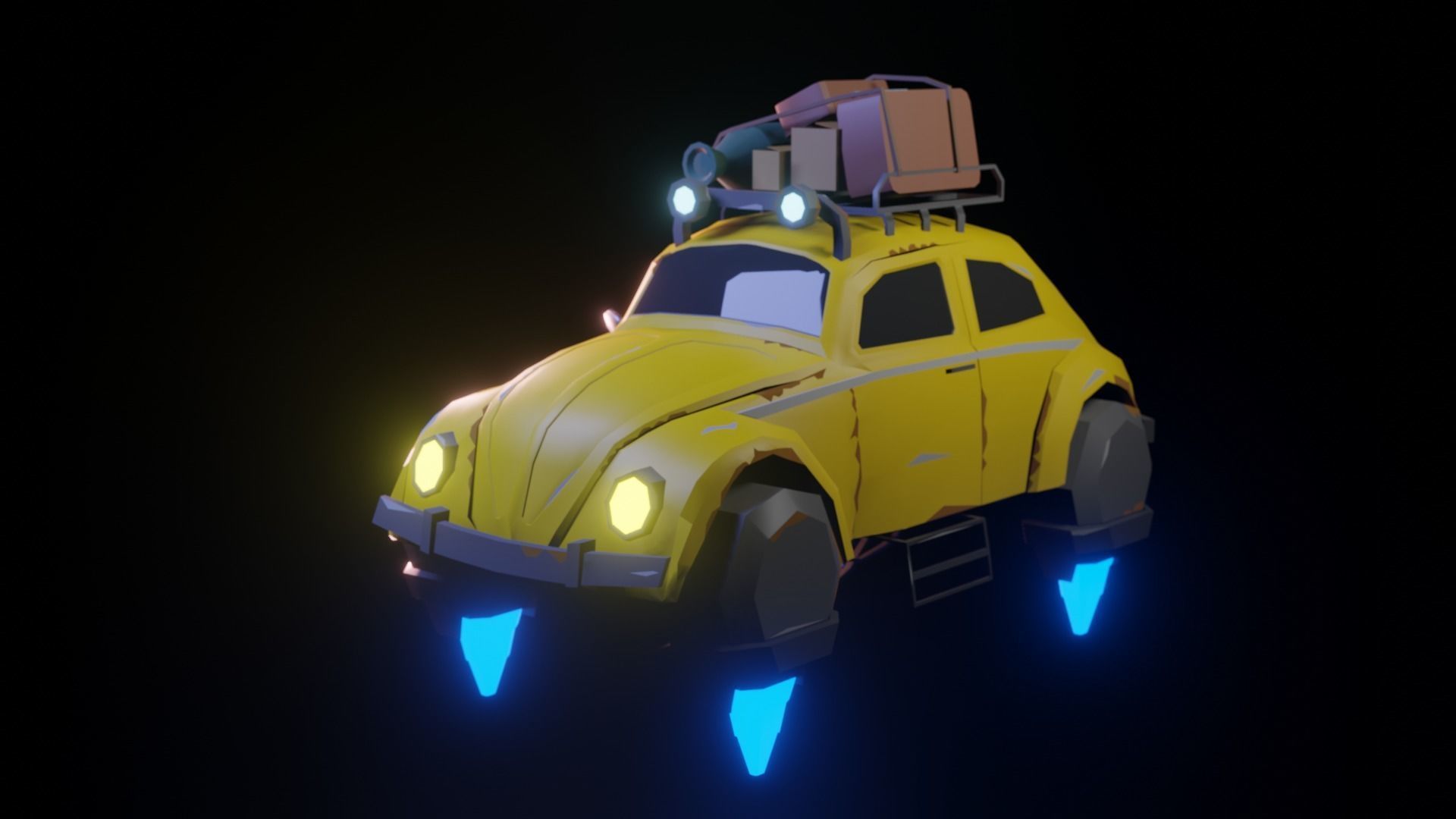 beetle car stylized Free 3D model_4