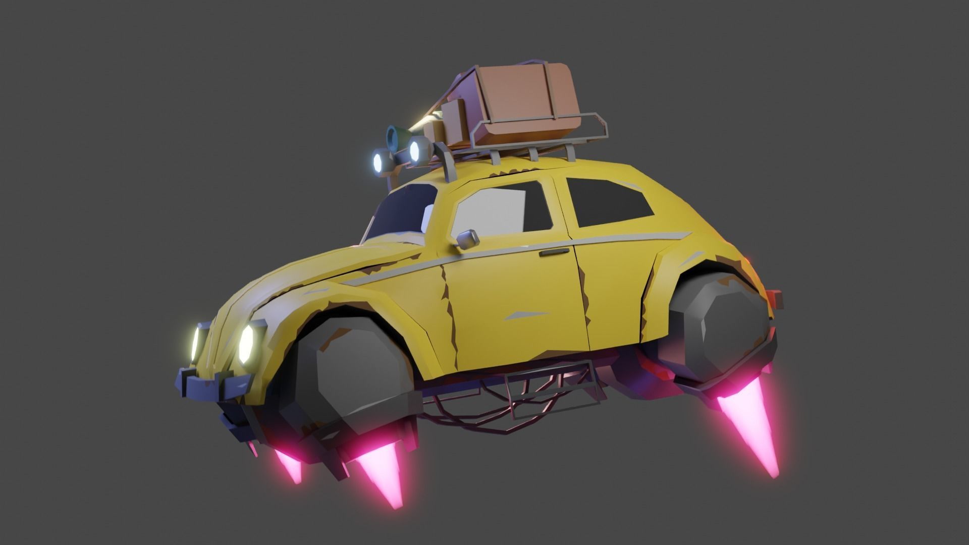beetle car stylized Free 3D model_2