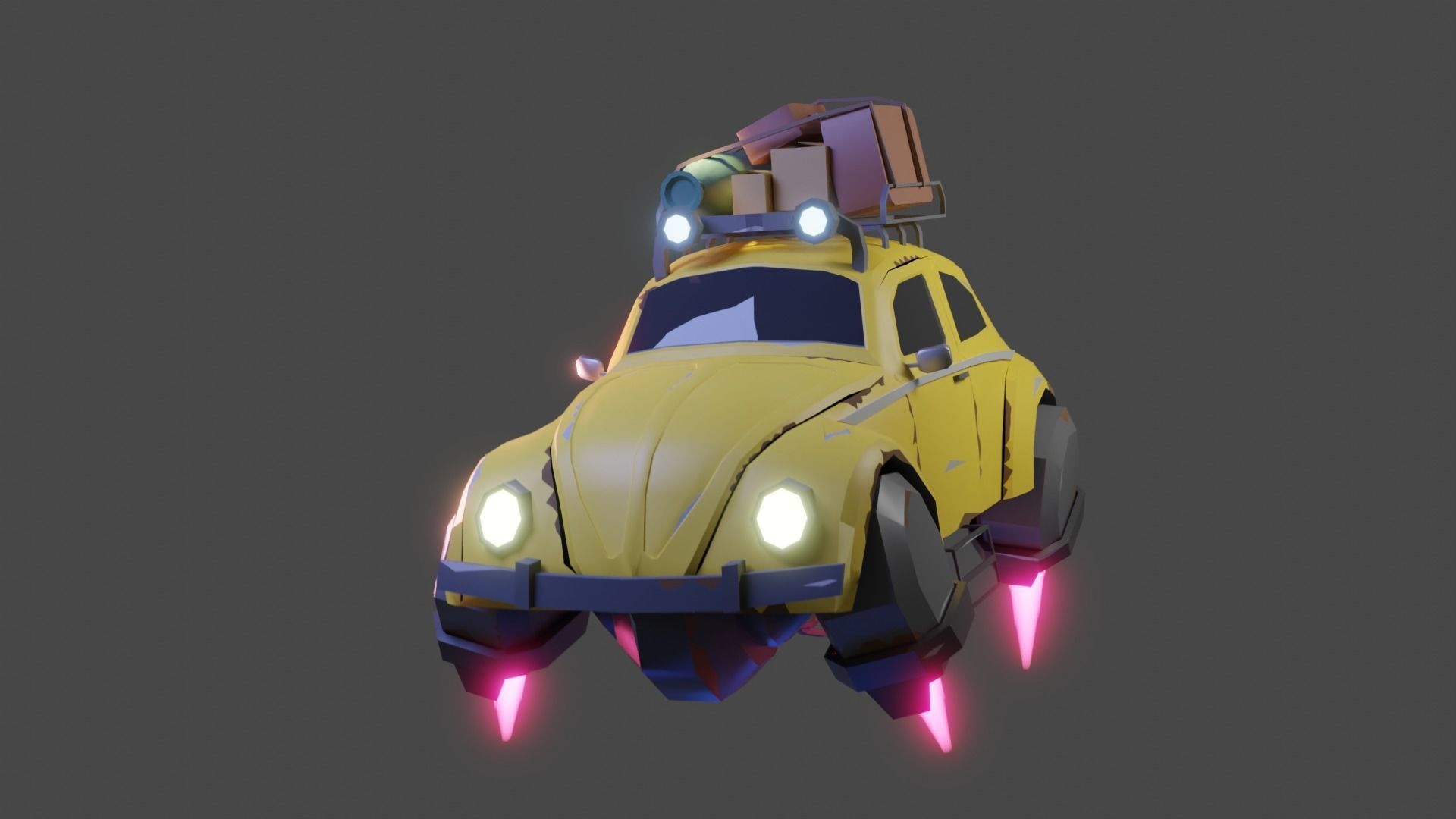 beetle car stylized Free 3D model_3