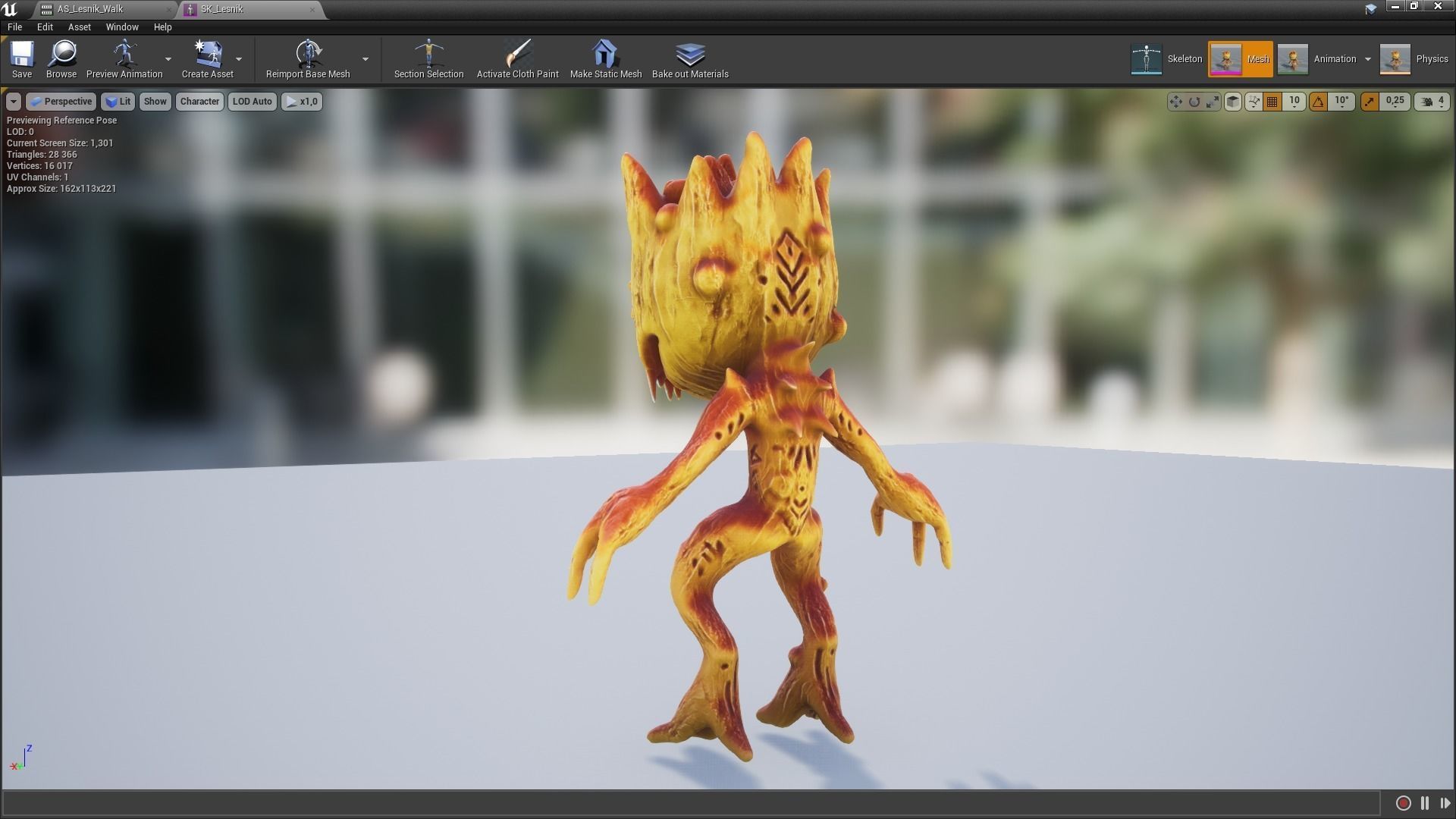 Lesnik -  forest creature Low-poly 3D model_6