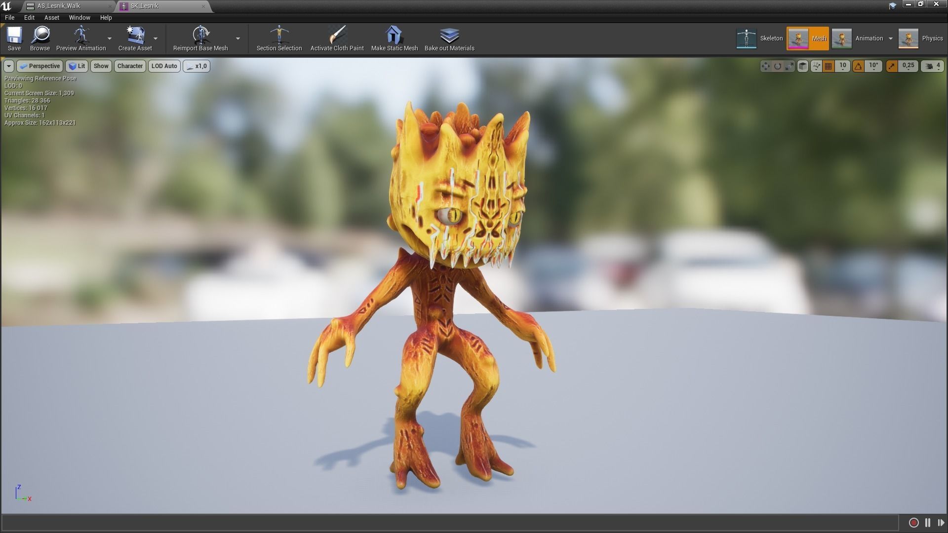 Lesnik -  forest creature Low-poly 3D model_2
