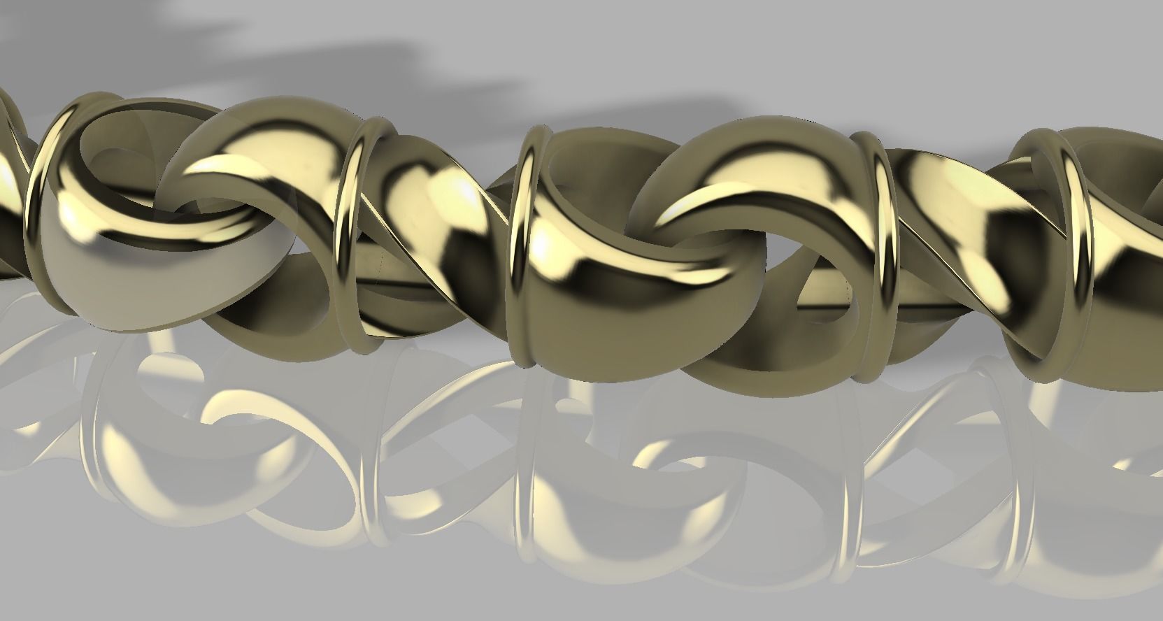 Acorn link with a twist 3D print model_1