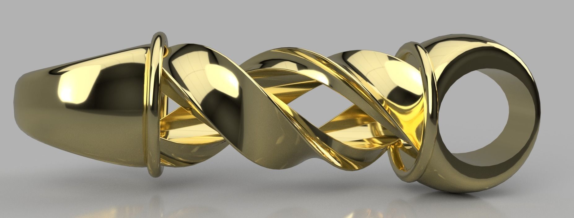 Acorn link with a twist 3D print model_4