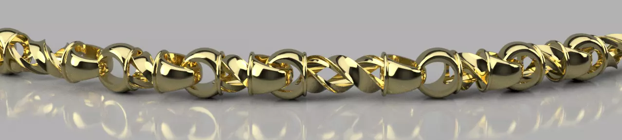 Acorn link with a twist 3D print model_0