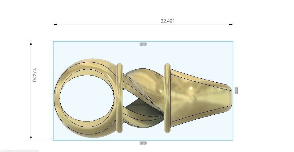 Acorn link with a twist 3D print model_3