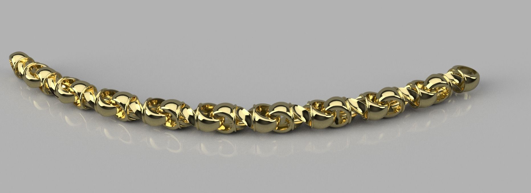 Acorn link with a twist 3D print model_2