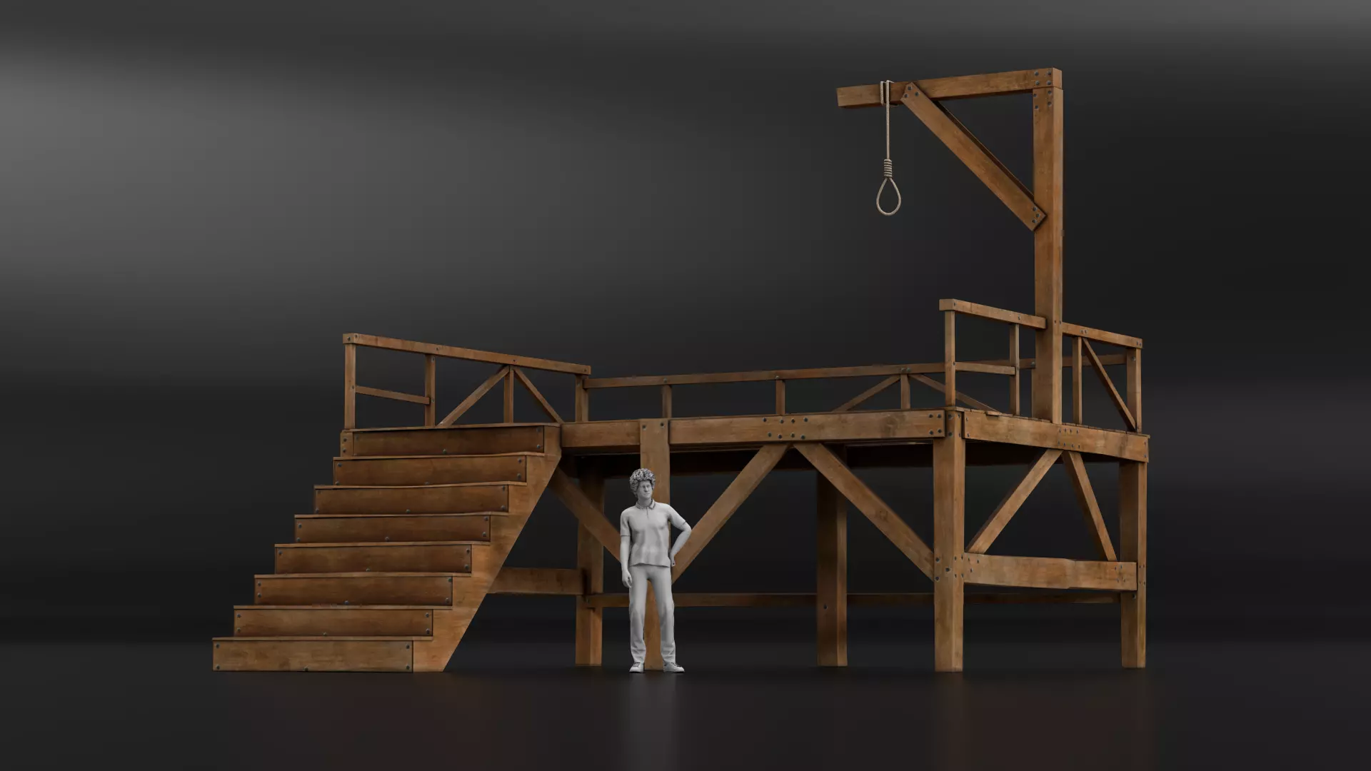 West Wild Gallows Low-poly 3D model_0