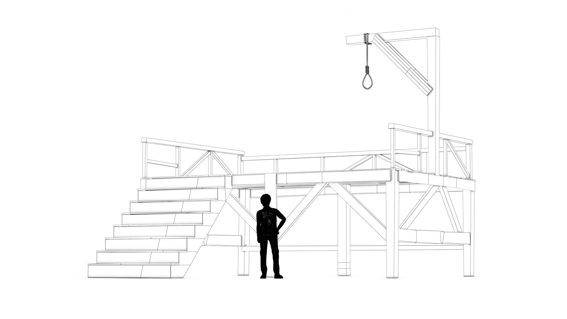 West Wild Gallows Low-poly 3D model_7