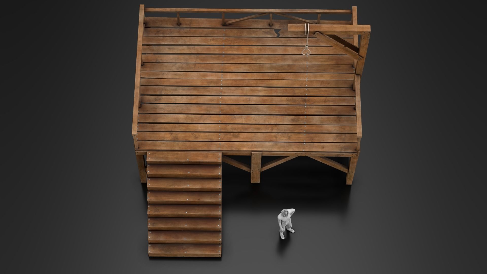 West Wild Gallows Low-poly 3D model_6
