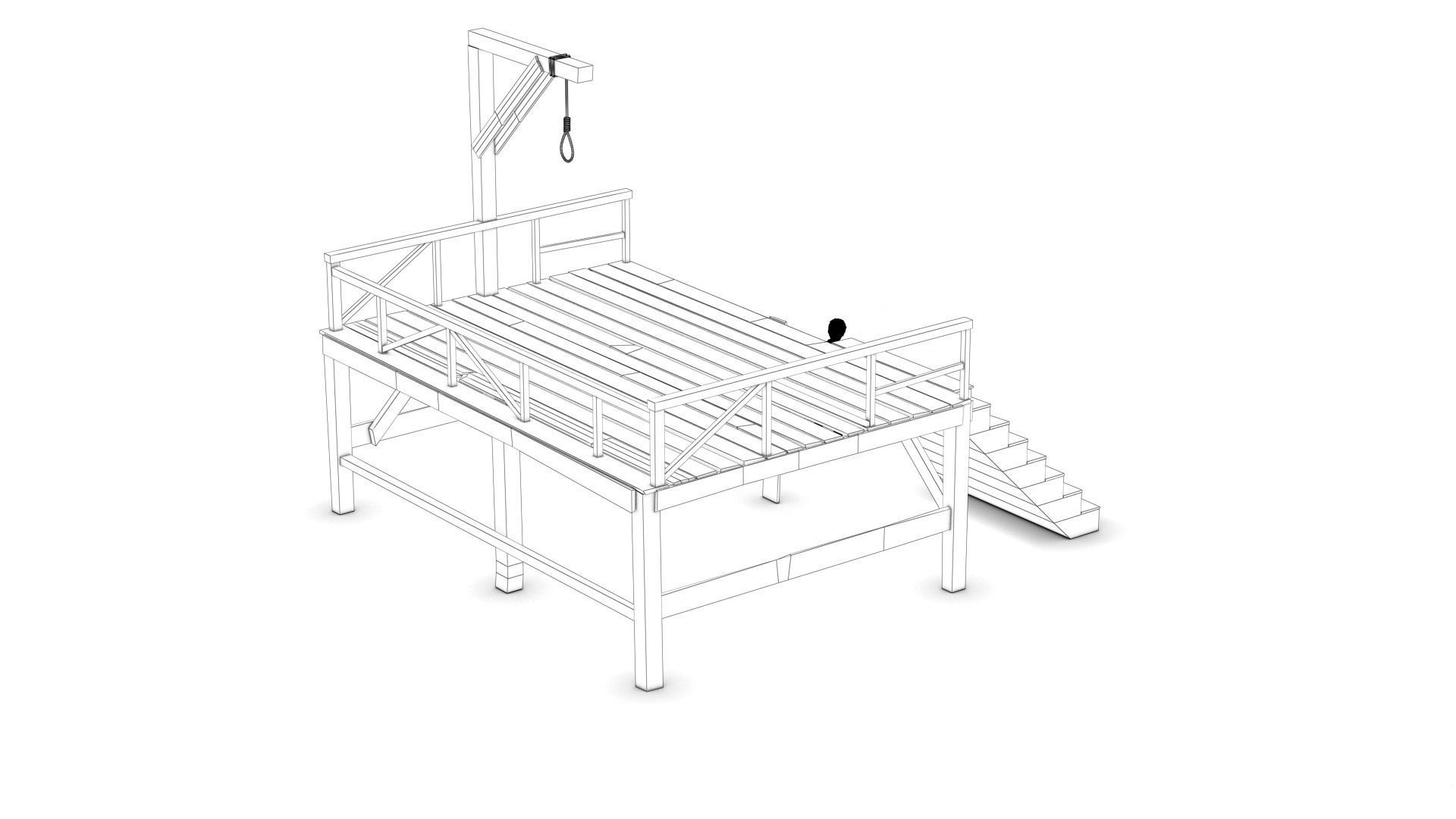 West Wild Gallows Low-poly 3D model_11